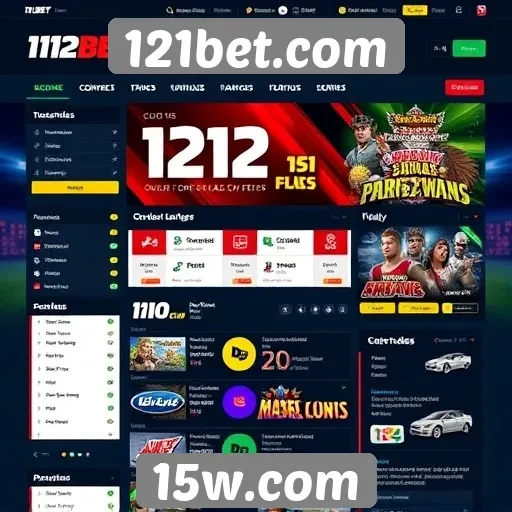 Interface do usuário do site 121bet em revisão